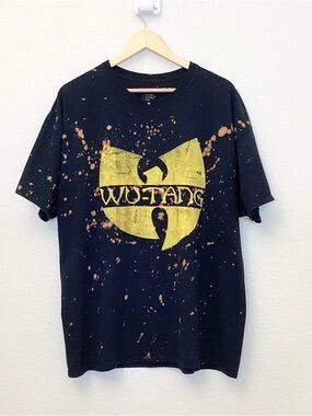 Wu-Tang Clan 2XL Black Bleach-Splatter Logo Tee Men’s / Unisex T Shirt